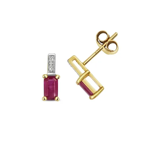 Diamond and Ruby Earrings